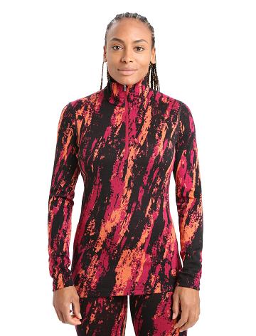 Cherry / Flash Icebreaker Merino 250 Vertex Long Sleeve Half Zip Sedimentary Women's Base Layers | AU 1834AHKP